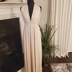 Elegant Cream Maxi Dress